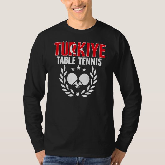 Turkiye Ping Pong   Proud Turkey Table Tennis Supp T-shirt (Voorkant)