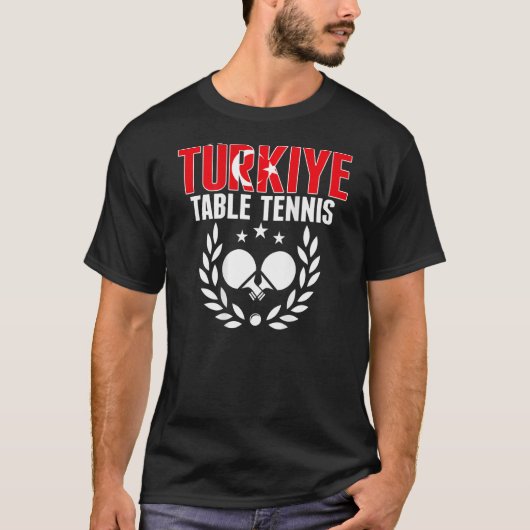 Turkiye Ping Pong   Proud Turkey Table Tennis Supp T-shirt (Voorkant)