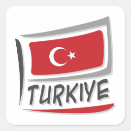Turkiye Pride X vlag Vierkante Sticker
