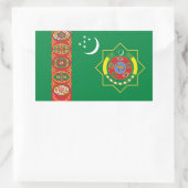Turkmeense vlag & embleem, vlag van Turkmenistan Rechthoekige Sticker (Tas)