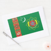 Turkmeense vlag & embleem, vlag van Turkmenistan Rechthoekige Sticker (Envelop)