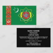 Turkmeense vlag & embleem, vlag van Turkmenistan Visitekaartje (Voorkant / Achterkant)