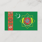 Turkmeense vlag & embleem, vlag van Turkmenistan Visitekaartje (Voorkant)