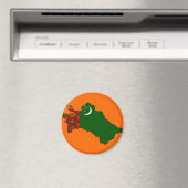 Turkmeense vlag kaart magneet (Insitu (Vaatwasser))