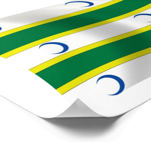 Turkmeense Vlag Poster Print (Hoek)
