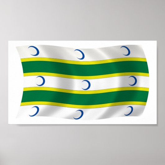 Turkmeense Vlag Poster Print (Voorkant)
