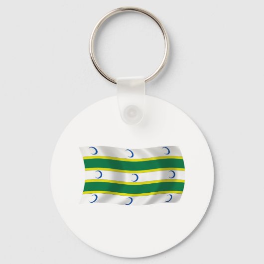 Turkmeense vlag sleutelhanger (Voorkant)