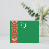 Turkmeense vlag, vlag van Turkmenistan Briefkaart (Staand voorkant)