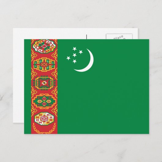 Turkmeense vlag, vlag van Turkmenistan Briefkaart (Voorkant / Achterkant)