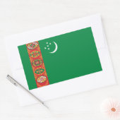 Turkmeense vlag, vlag van Turkmenistan Rechthoekige Sticker (Envelop)