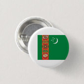 Turkmeense vlag, vlag van Turkmenistan Ronde Button 3,2 Cm (Voorkant /achterkant)