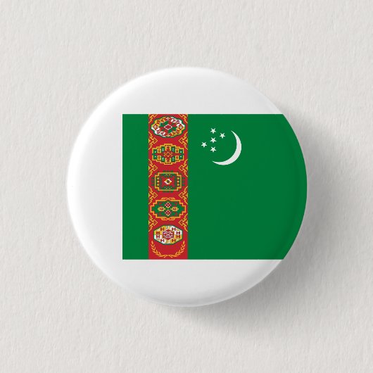 Turkmeense vlag, vlag van Turkmenistan Ronde Button 3,2 Cm (Voorkant)