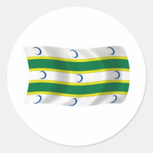 Turkmeense Vlagsticker Ronde Sticker