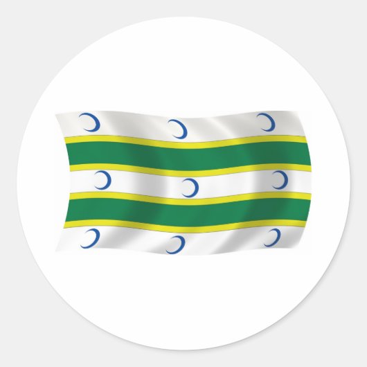 Turkmeense Vlagsticker Ronde Sticker (Voorkant)