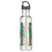 Turkmenistaanse vlag: een prachtig patriottisch waterfles  (Achterkant)