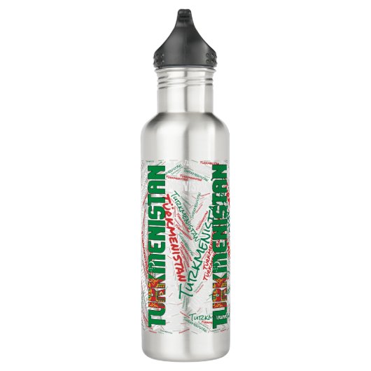 Turkmenistaanse vlag: een prachtig patriottisch waterfles  (Rechts)