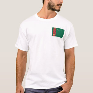 Turkmenistaanse vlag en landkaart t-shirt