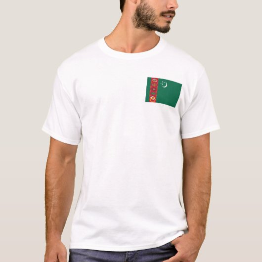 Turkmenistaanse vlag en landkaart t-shirt (Voorkant)
