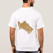 Turkmenistaanse vlag + kaart + T-shirt voor tekst (Achterkant)