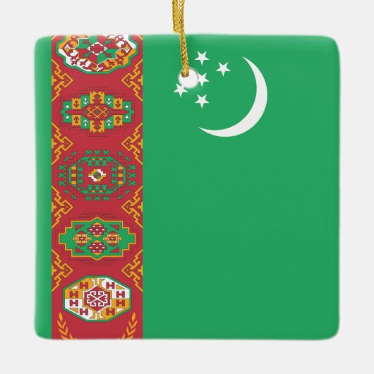 Turkmenistaanse vlag keramisch ornament (Voorkant)