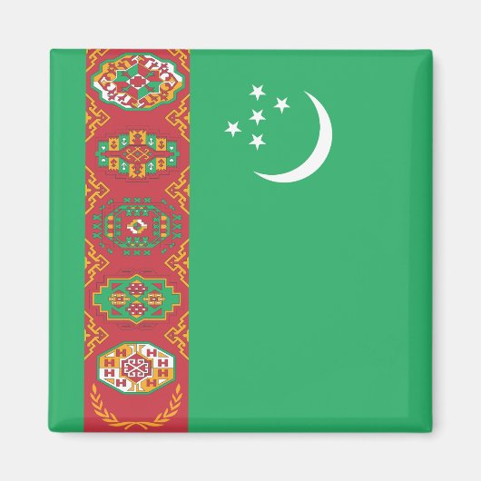Turkmenistaanse vlag magneet (Voorkant)