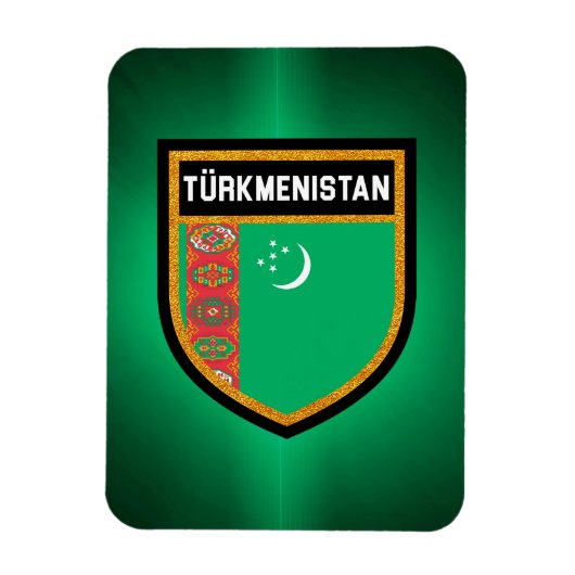 Turkmenistaanse vlag magneet (Verticaal)