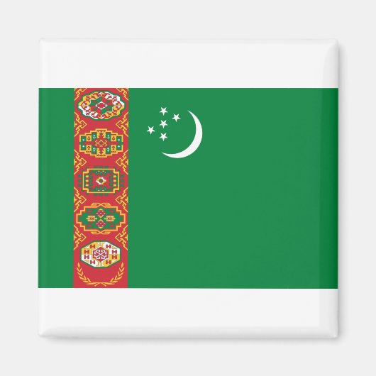 Turkmenistaanse vlag magneet (Voorkant)