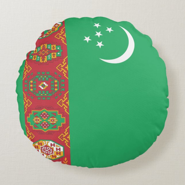 Turkmenistaanse vlag rond kussen (Voorkant)