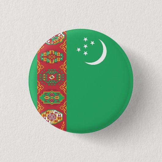 Turkmenistaanse vlag ronde button 3,2 cm (Voorkant)