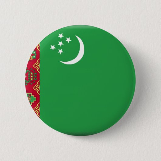 Turkmenistaanse vlag ronde button 5,7 cm (Voorkant)