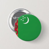 Turkmenistaanse vlag ronde button 5,7 cm (Voorkant /achterkant)