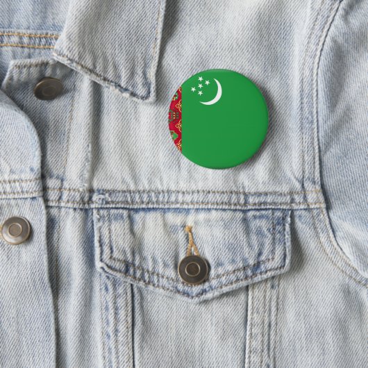 Turkmenistaanse vlag ronde button 5,7 cm (In situ)