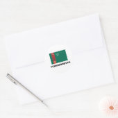 Turkmenistaanse vlag ronde sticker (Envelop)