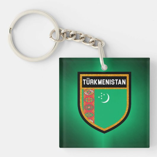 Turkmenistaanse vlag sleutelhanger (Voorkant)
