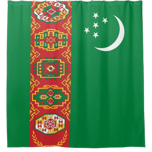 Turkmenistaanse vlag (Turkmenië) Douchegordijn (Voorkant)