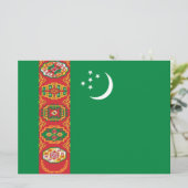 Turkmenistaanse vlag (Turkmenië) Kaart (Staand voorkant)