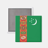 Turkmenistaanse vlag (Turkmenië) Magneet (Voorkant / Achterkant)
