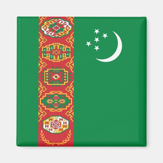 Turkmenistaanse vlag (Turkmenië) Magneet (Voorkant)