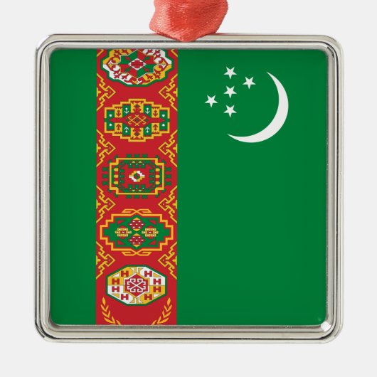 Turkmenistaanse vlag (Turkmenië) Metalen Ornament (Voorkant)