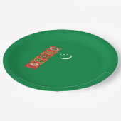 Turkmenistaanse vlag (Turkmenië) Papieren Bordje (Gekanteld)