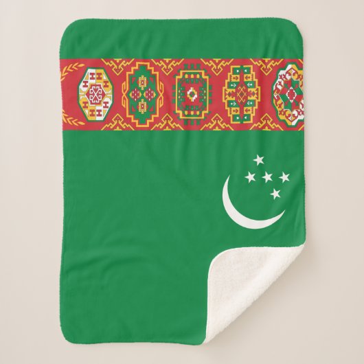 Turkmenistaanse vlag (Turkmenië) Sherpa Deken (Voorkant)