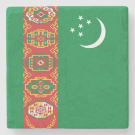 Turkmenistaanse vlag (Turkmenië) Stenen Onderzetter
