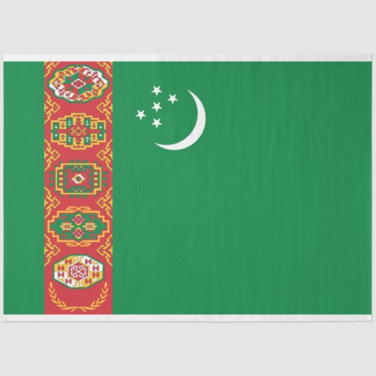 Turkmenistaanse vlag (Turkmenië) Tissuepapier (Voorkant)