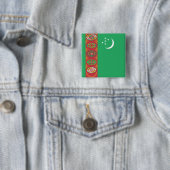 Turkmenistaanse vlag vierkante button 5,1 cm (In situ)