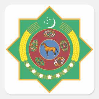Turkmenistaanse wapenstilstand vierkante sticker