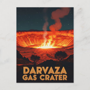 Turkmenistan Darvaza Gas Crater reizen Briefkaart
