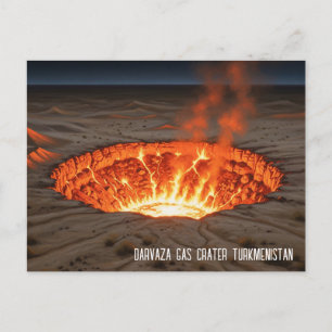 Turkmenistan Darvaza Gas Crater reizen Briefkaart