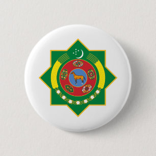 turkmenistan embleem ronde button 5,7 cm