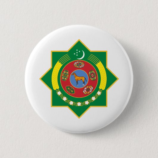 turkmenistan embleem ronde button 5,7 cm (Voorkant)