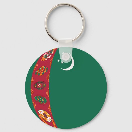Turkmenistan Fisheye Flag Sleutelhanger (Voorkant)